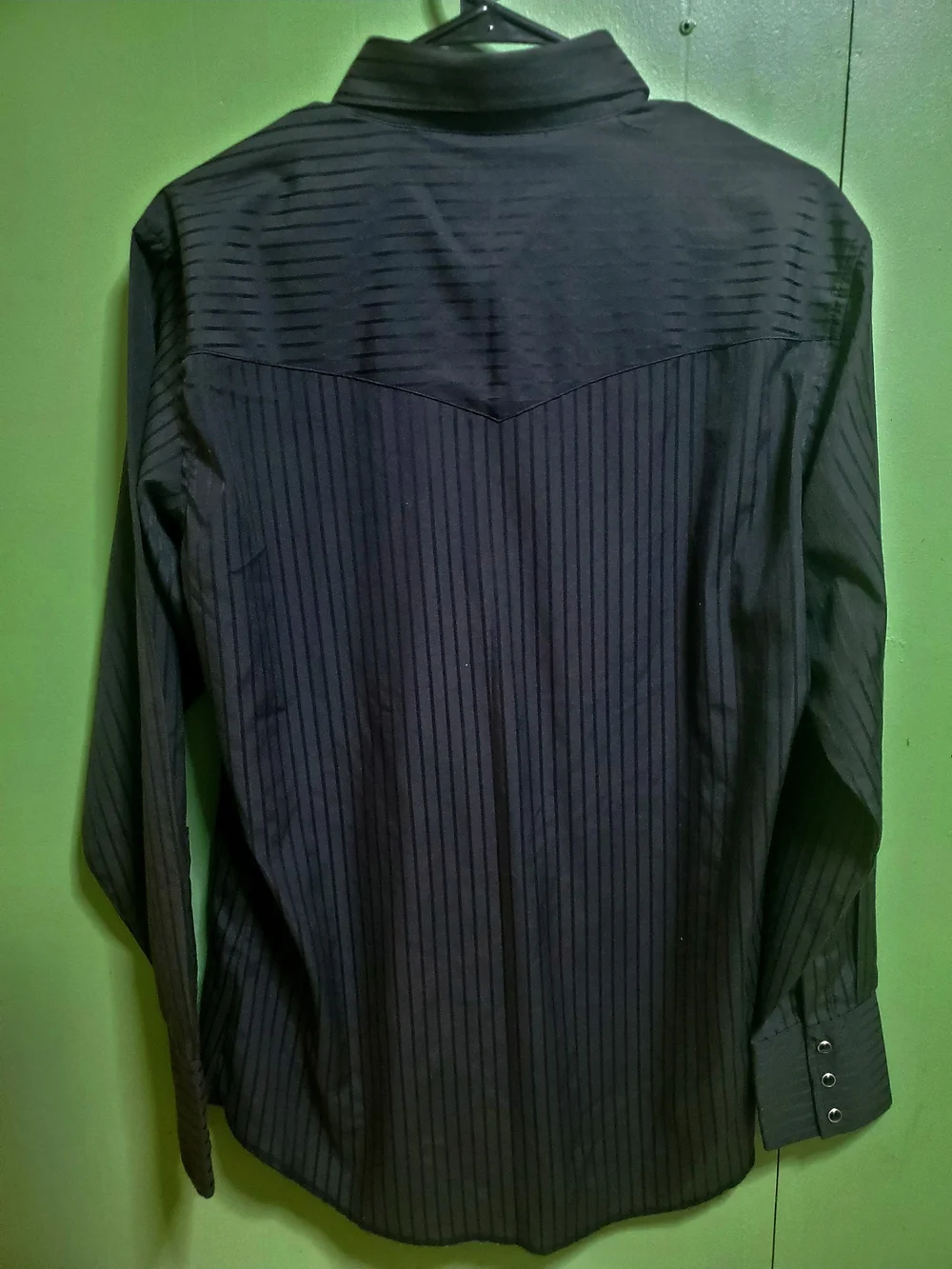 Wrangler Black Pinstripe Western Button-Down Shirt